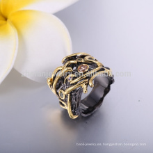 últimos anillos de bodas de oro negro de moda para hombre anillos de coral negro joyería